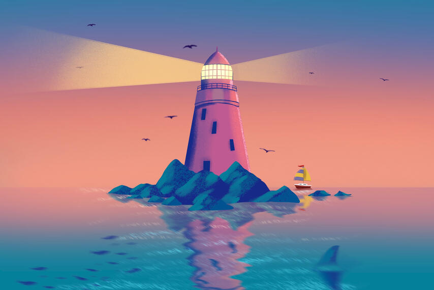 Lighthouse sea